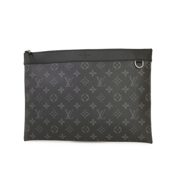 Louis Vuitton Eclipse Monogram Clutch Pochette Bag Apollo Black - Picture 1 of 8